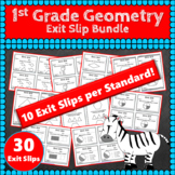 1st Grade Geometry Exit Slips/Tickets ★ Common-Core Aligned Math
