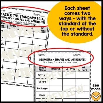 1st grade geometry worksheets 1ga1 math review 2d and