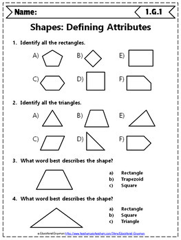 1st Grade Geometry Worksheets: 1st Grade Math Worksheets ...