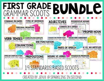 Preview of 1st Grade Grammar Task Cards Bundle