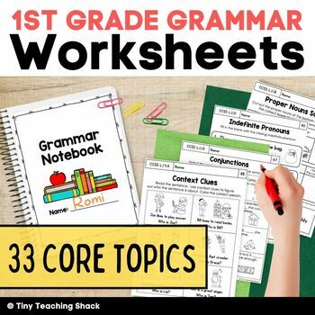 Preview of 1st Grade Grammar and ELA Worksheets /Grammar and Vocabulary Review and Practice