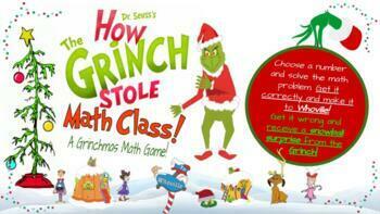 Preview of 1st Grade - Grinchmas/Christmas Math Virtual Game 
