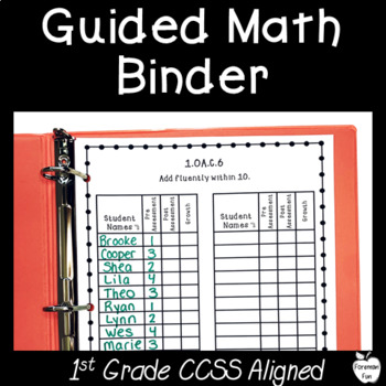 Preview of 1st Grade Guided Math Binder - Math Small Group Template & Recording Sheets