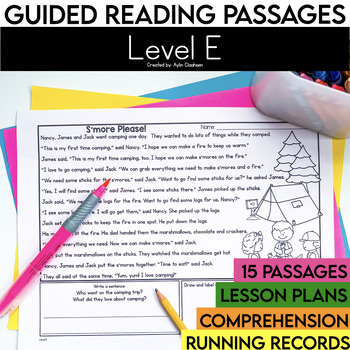 Preview of 1st Grade Guided Reading Passages with Comprehension Questions | Level E