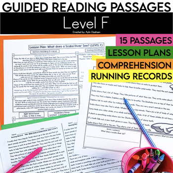 Preview of 1st Grade Guided Reading Passages with Comprehension Questions | Level F