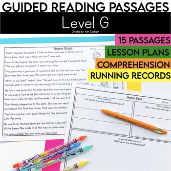 Preview of 1st Grade Guided Reading Passages with Comprehension Questions | Level G