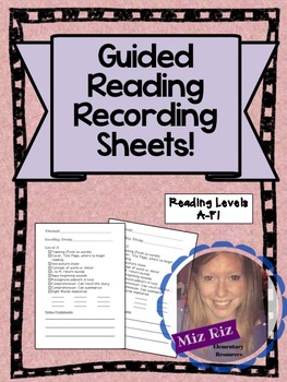 Preview of 1st Grade Guided Reading Recording Sheets {Levels A-F}