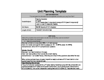Preview of 1st Grade Guided Reading Unit Plan