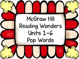 1st Grade HFW Pop Words ~ Reading Wonders ~ Units 1-6 Bundle