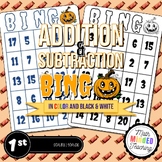 1st Grade Halloween Addition/Subtraction Bingo Game