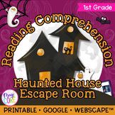 1st Grade Haunted House Halloween Reading Escape Room & Di