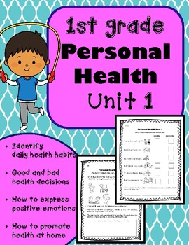 Preview of 1st Grade Health - Unit 1: Personal Health Activities and Worksheets