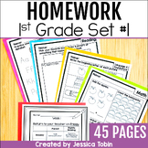Homework Packet, 1st Grade Homework with Folder Cover, ELA
