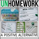 1st Grade Homework Alternative - Homework Choice Board + Lottery - Editable Menu