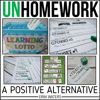 Preview of 1st Grade Homework Alternative - Homework Choice Board + Lottery - Editable Menu