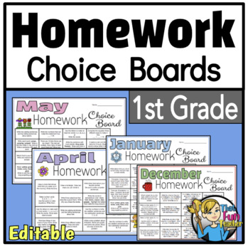 1st grade homework calendar