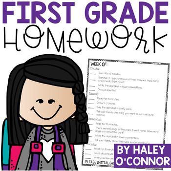 Preview of 1st Grade Homework {Single Page and Standards Based}