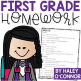 1st Grade Homework {Single Page and Standards Based}