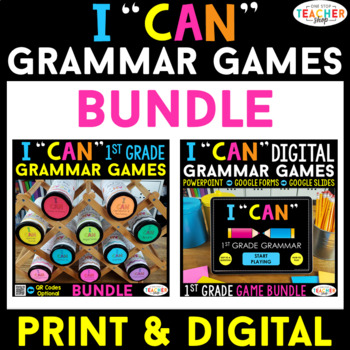Preview of 1st Grade I CAN Grammar Games & Centers | DIGITAL & PRINT Bundle