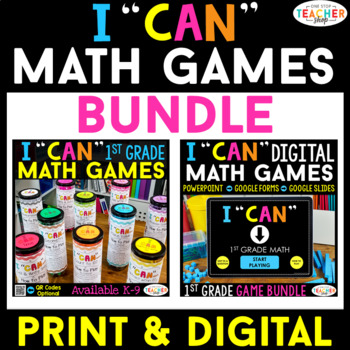 Preview of 1st Grade I CAN Math Centers & Games | DIGITAL & PRINT Bundle
