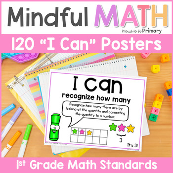 Preview of Guided Math Talk Posters 1st Grade I Can Statements Math Common Core Standards