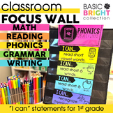 1st Grade I Can Statements | Common Core | Focus Wall Headers