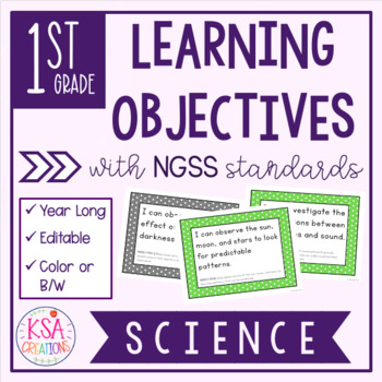 Preview of 1st Grade "I Can" Statements and Standards | NGSS Science | Distance Learning
