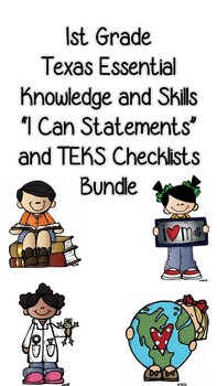 Preview of 1st Grade I Can Statements and TEKS Checklists Bundle