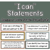 1st Grade "I can" Statements | Common Core State Standards