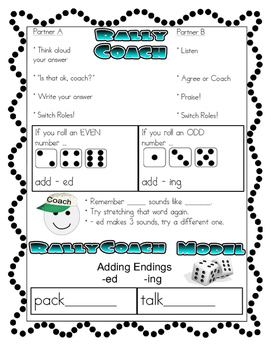 1st Grade Inflected Endings RallyCoach, Adding ed, ing, s and es