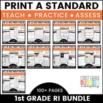 Preview of 1st Grade Informational Text No Prep Tasks for Instruction and Assessment Bundle