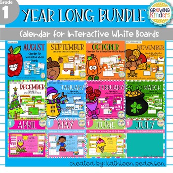 Preview of 1st Grade Interactive Calendar - The Year Long Bundle