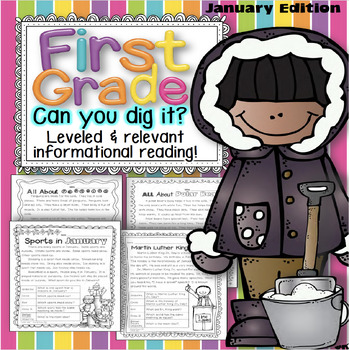Preview of 1st Grade MLK and more January Themes Relevant Reading Comprehension