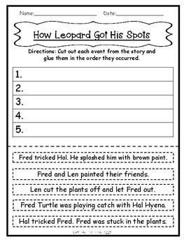 1st Grade Journey's Lesson 12 Comprehension Pack: How Leopard Got His Spots