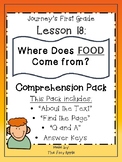 1st Grade Journey's Lesson 18 Comprehension Pack: Where Do