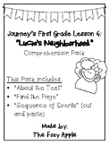 1st Grade Journey's Lesson 4 Comprehension Pack: Lucia's N