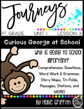 Preview of 1st Grade Journeys: Unit 1, Lesson 3, Curious George at School