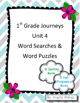 Preview of 1st Grade Journeys Word Searches & Puzzles – Unit 4