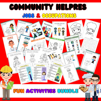 Preview of 1st Grade, Kindergarten & PreK  Community Helpers jobs & Occupations Activities
