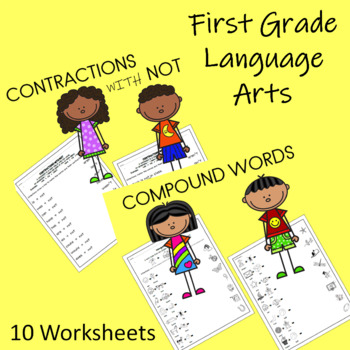 First Grade Language Arts Worksheets (10 pages) | TpT