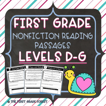 Preview of 1st Grade: *LEVELED* Nonfiction Reading Passages & Questions (Levels D-G)