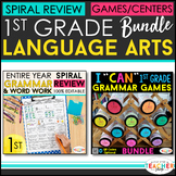 1st Grade Language Arts BUNDLE | Spiral Review, Games & Qu