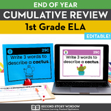 1st Grade Language Arts Cumulative Review Editable ELA End