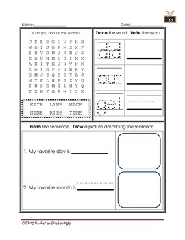 1st Grade Language Arts Worksheet Pack (November) Common Core Aligned