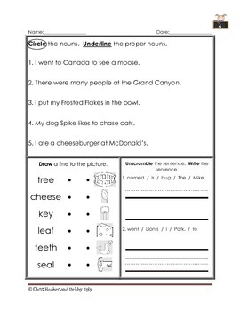 1st Grade Language Arts Worksheet Pack (November) {Common ...