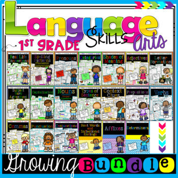 Preview of *1st Grade Language Arts and Grammar Growing Bundle