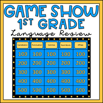 Preview of 1st Grade Language Review Game Show EDITABLE