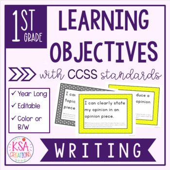Preview of 1st Grade "I Can" Statements and Standards | CCSS Writing | Distance Learning