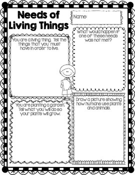 1st Grade Life Science Posters Living Thing Environment Plant Animal 1 ...