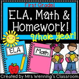 1st Grade ELA, Math, Phonics, and Homework Bundle! WHOLE YEAR!!!